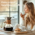 thumbnail image 4 of Pour Over Coffee Maker 27 OZ, 8 Cup Borosilicate Glass Drip Coffee Maker with Reusable Stainless Steel Filter and Cork Grip for Home Café 800 ML (Diamond Shape), 4 of 15