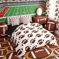 thumbnail image 2 of Erosebridal Cute Football Print Bedding Comforter Set, Simple Sports King Bedding Sets for Boys and Girls, Black Reversible 7 Pieces, 2 of 6