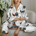 thumbnail image 6 of Hirioo Cool Chicken for Women's Pajama Sets 2 Piece Pjs Women's Long-Sleeved Pajama Set Button Down Sleepwear,S-XXL-X-Large, 6 of 7