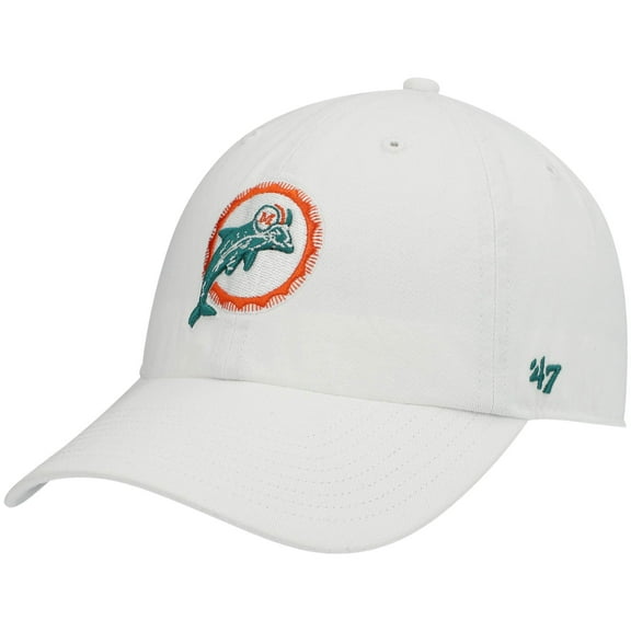 Men's '47 White Miami Dolphins Clean Up Adjustable Hat