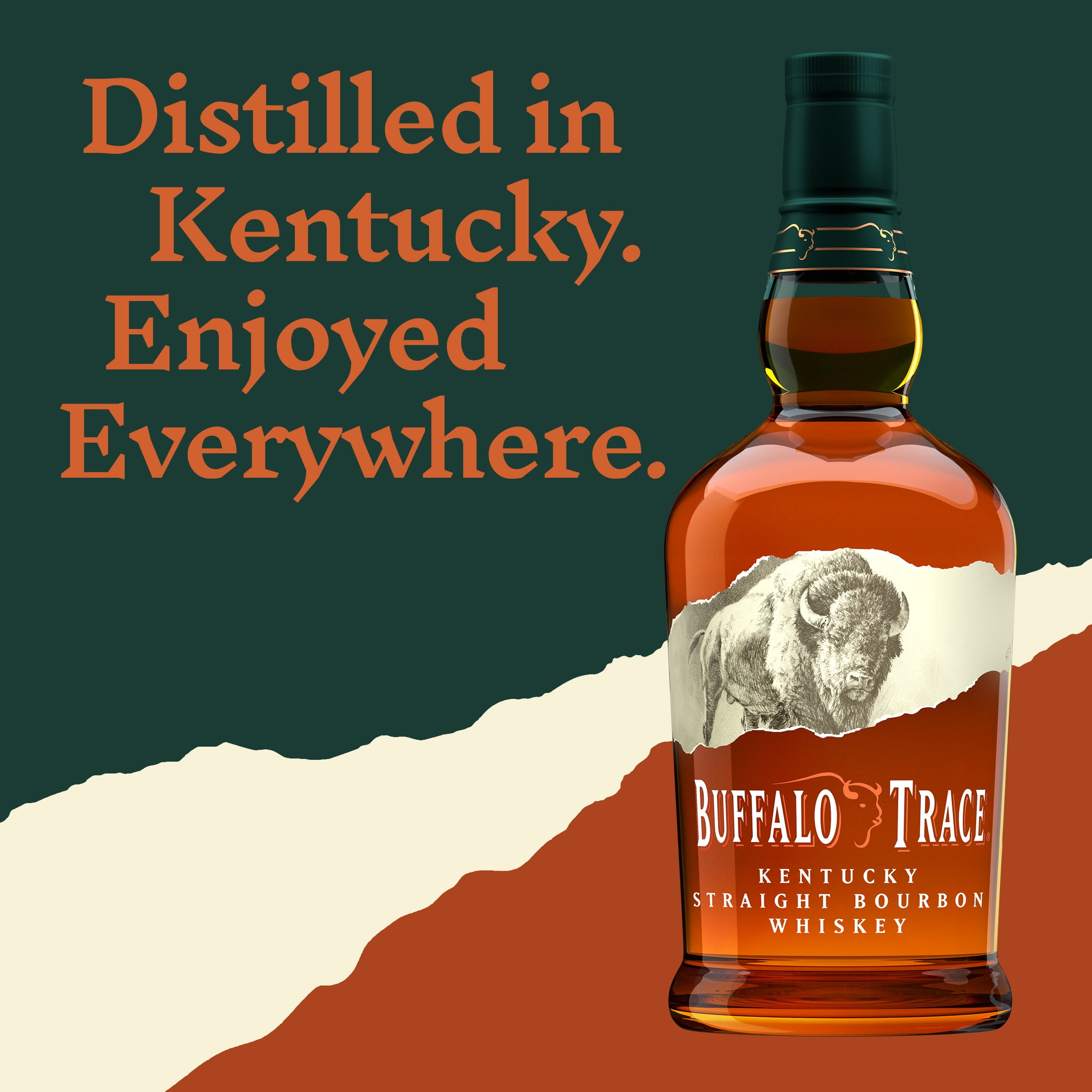 Buffalo Trace Kentucky Straight Bourbon Whiskey, 750 ml Liquor, 45% Alcohol  
