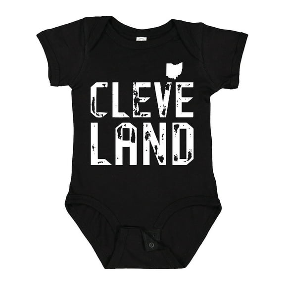Inktastic Cleveland, Ohio Distressed Font Boys or Girls Baby Bodysuit