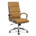 thumbnail image 2 of Alera Neratoli Series High-Back Swivel/Tilt Chair, Camel Soft Leather, Chrome Frame, 2 of 10