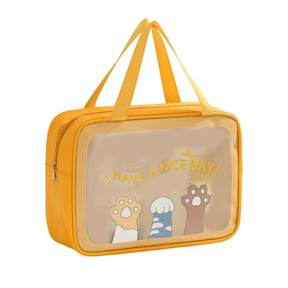 geerera Clear Toiletry Bag - Thick Transparent Waterproof Cosmetic Organizer for Travel, Makeup Storage, L