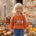 thumbnail image 3 of RUINIXCW Toddler Baby Boy Girl Halloween Sweater Outfit Warm Fall Winter Knit Sweaters Boys Girls Pumpkin Skull Goose Ghost Embroidery Long Sleeve Knitwear Jumper Pullover Tops, 3 of 9