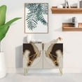 thumbnail image 2 of PixonSign Sideboard Buffet Cabinet, Kitchen Storage Cabinet with 2 Doors, Gold & Brown Bridle Horse Pattern, Cupboard Console Table for Dining Room - 35" L x 18" W x 29" H, 2 of 5