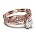 thumbnail image 2 of Beautiful Unique Art Deco 2.50 Carat Oval Cut Diamond Moissanite Engagement Ring, Classic Wedding Ring, Two Matching Band in 925 Sterling Silver With 18k Rose Gold Plating Gift For Her, 2 of 4