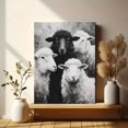 thumbnail image 6 of UXIEQU Black White Sheep Oil Canvas Art 15.75x11.81 Inches, 6 of 8