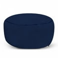 thumbnail image 1 of Faux Suede Ottoman Pouf, Digitally Printed Weathered Texture, Decorative Soft Foot Rest with Removable Cover Living Room Dorm and Office Furniture, Navy Blue, by Ambesonne, 1 of 4