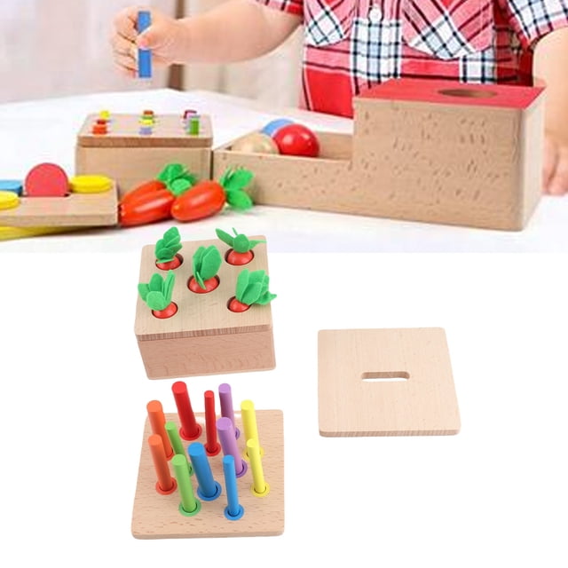 Kit de Caja de Apilamiento de Clasificació, Kit de Juego de Madera de Madera de Desarrollo de Motor de Desarrollo de Motor Fino Seguro 4 EN 1 PARA Interior para infante