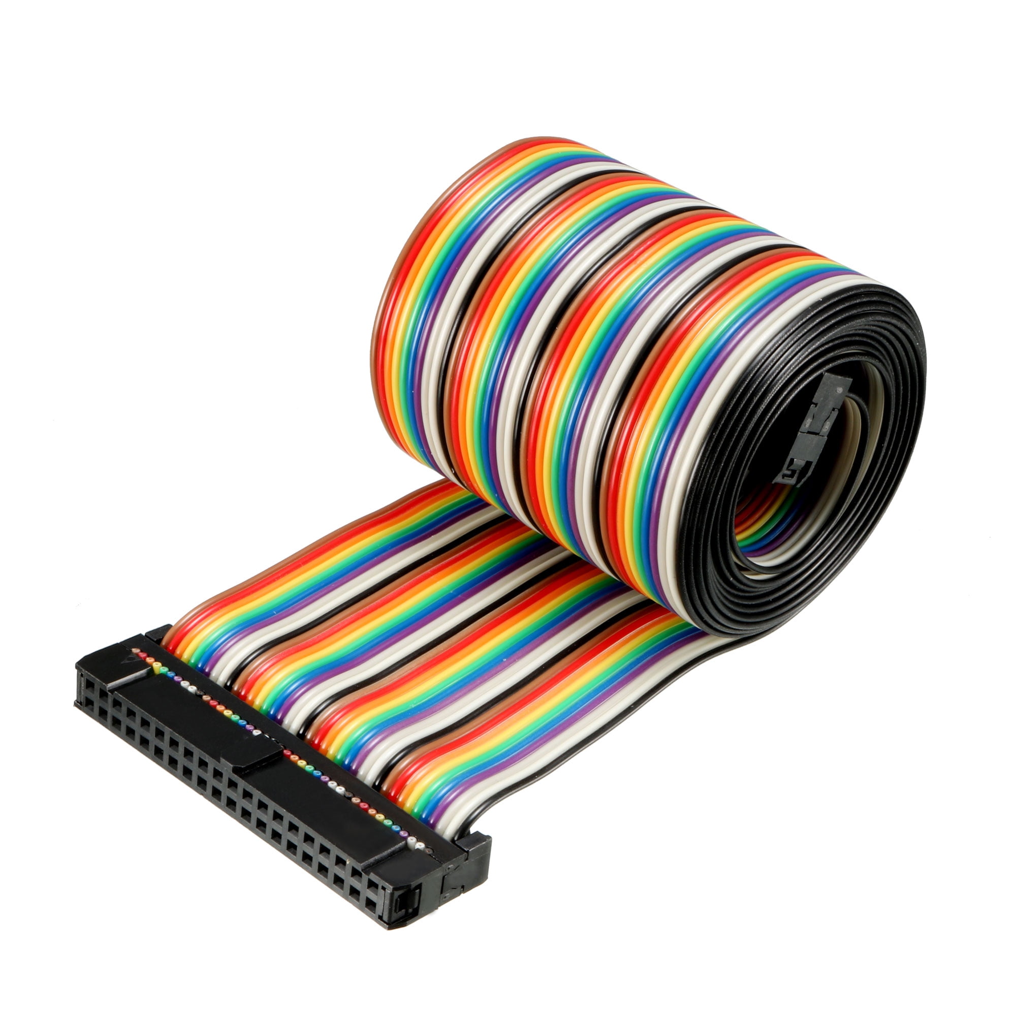 IDC 40P Wire Flat Rainbow Ribbon Cable 128cm 2.54mm Pitch 1pcs