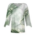 thumbnail image 5 of Dyegold 3/4 Sleeve Shirts For Women Floral Print V Neck Dressy Casual Tunic Tops Vintage Casual Loose Half Sleeve Blouses, 5 of 5