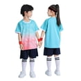 thumbnail image 3 of Gyexs Boys Summer Outfits Size 6-8 Kid Athletic Short Set Casual Crewneck T-Shirt Gym Shorts 2 Piece Outfits Sport Basketball Clothes(Sportswear, Sky Blue, 4-5 Years), 3 of 5