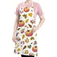 thumbnail image 5 of Fall Pumpkins Leaves Pattern Apron-Garden Aprons for Women with Pockets-Cotton Linen Waterproof Kitchen Cooking Gardening Aprons Adjustable for Kitchen,Cooking,BBQ and Salon 33"x27", 5 of 7