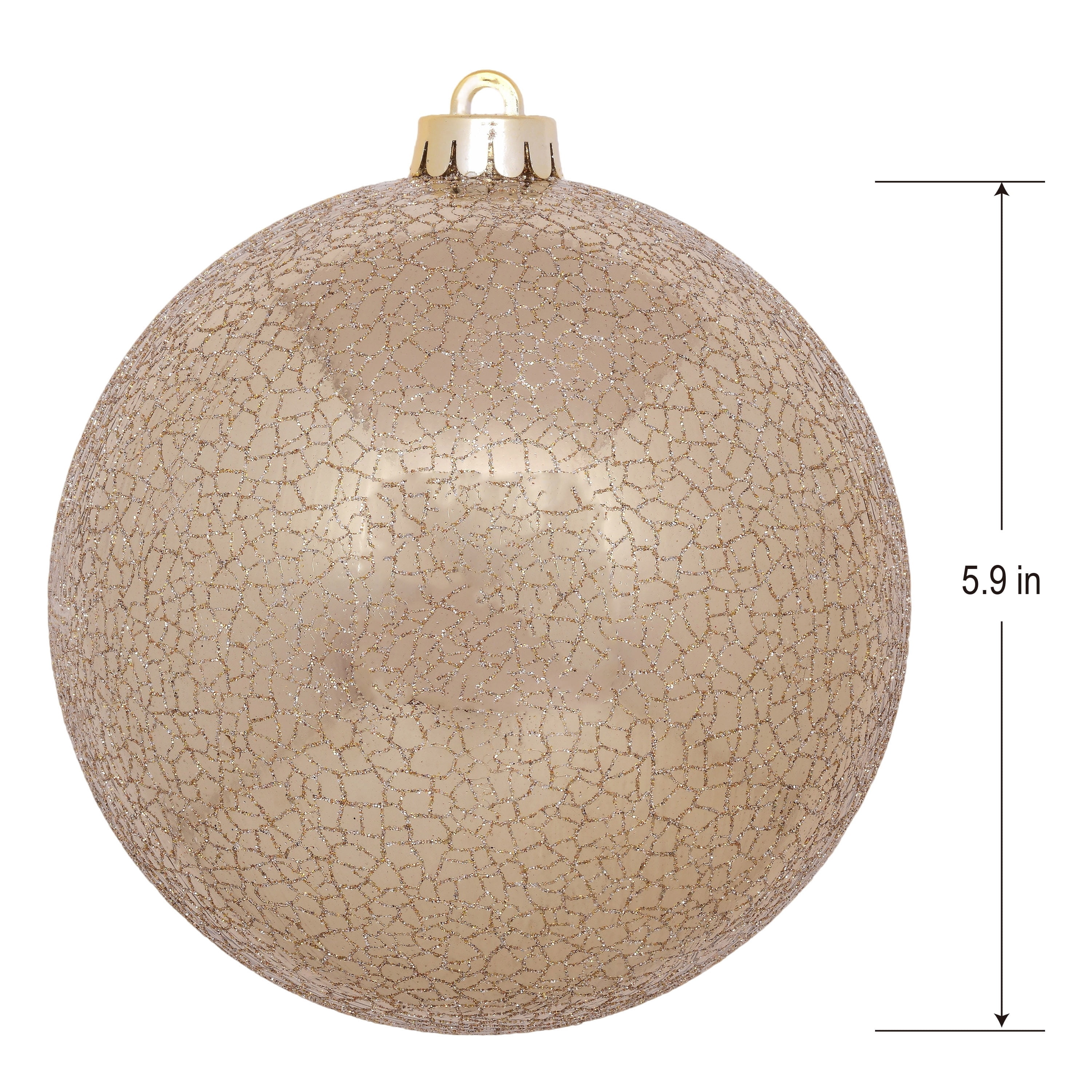4-Count Champagne Mercury-Style Ball Shatterproof Christmas Ornaments, 6", by Holiday Time