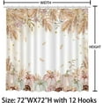 thumbnail image 2 of Fall Thanksgiving Shower Curtain, Watercolor Autumn Pumpkins Ear of Wheat Grain Sunflowers Shower Curtains Set with Hooks, Blue Pink Waterproof Fabric Bathroom Decor 72 X 72 Inch, 2 of 2