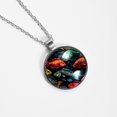 thumbnail image 4 of Fish Elegant Glass Design Circular Pendant Necklace - Stylish Statement Necklaces, 4 of 5