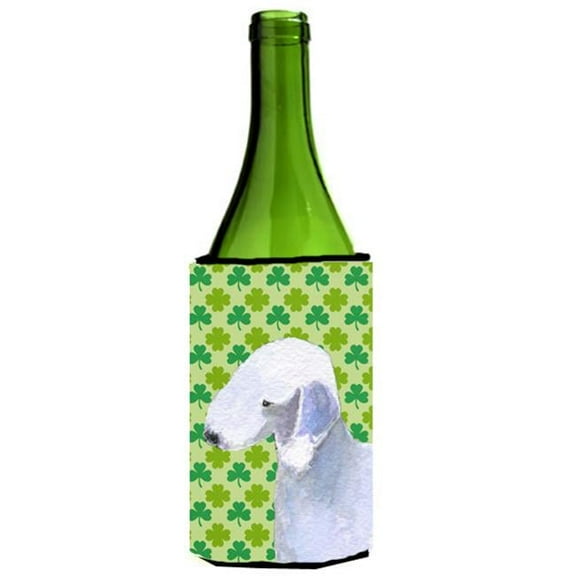 Bedlington Terrier St. Patricks Day Shamrock Wine bottle sleeve Hugger - 24 oz.