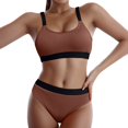 thumbnail image 2 of kamemir Women's Tankini Swimsuits Womens Two Piece Tankini Swimsuit Tummy Control Tankini Bathing Suits Swimwear(Brown,M), 2 of 5