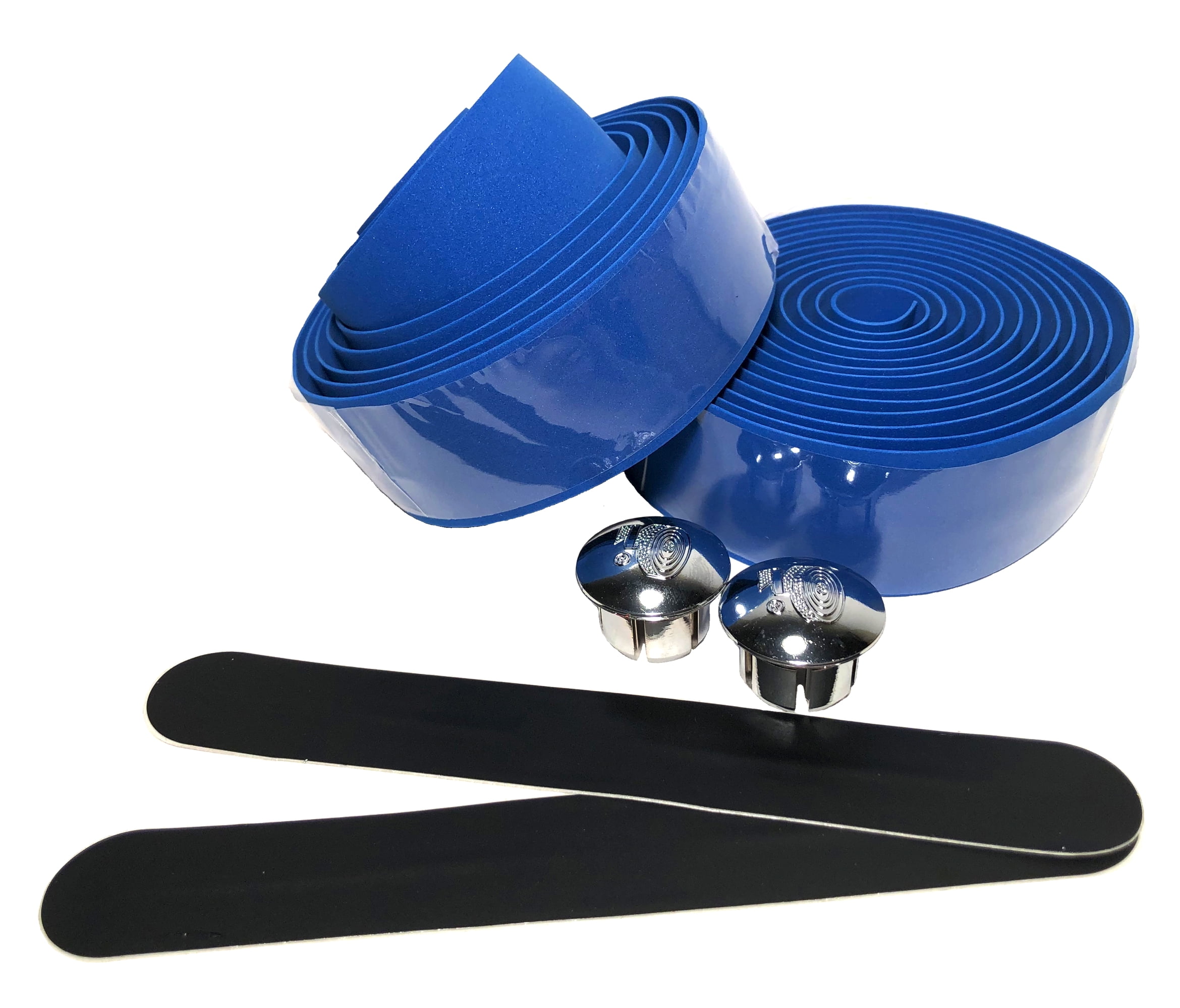 EVA Road Bike Blue Handlebar Tape, Bicycle Handle Bar Cycling Wraps w/ End Caps