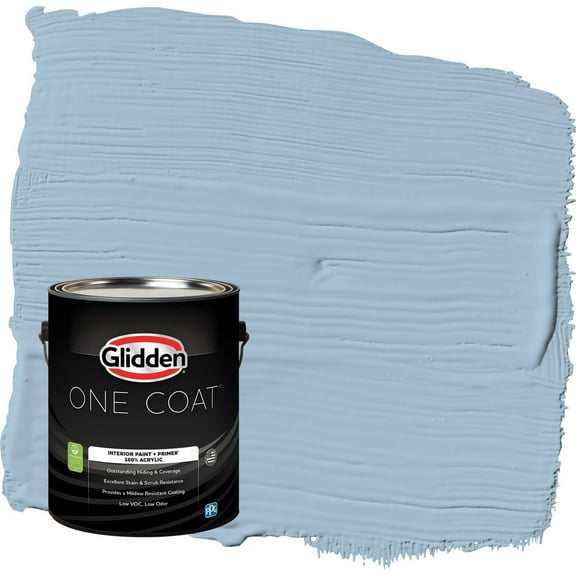 Glidden One Coat Heavenly Blue / Blue Flat Interior Paint with Primer, 1 Gallon