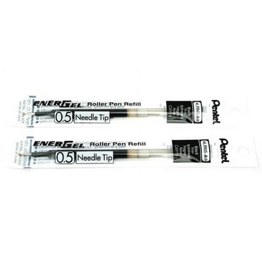 2 Pk Pentel LRN5-A EnerGel Refills, 0.5 mm Fine Needle Tip, Black