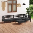 thumbnail image 1 of vidaXL 6 Piece Garden Lounge Set Solid Pinewood Black, 1 of 8