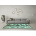 thumbnail image 3 of Ahgly Company Indoor Round Abstract Light Blue Modern Area Rugs, 5' Round, 3 of 4