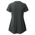 thumbnail image 4 of Women's Maternity Shirts Short Sleeve Pregnancy Tops Side Button Crew Neck Tshirts Casual Lounge Clothes, 4 of 8
