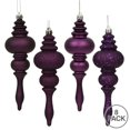 thumbnail image 2 of Vickerman 7" Plum 4-Finish Finial Ornament, 8 per Box, 2 of 3