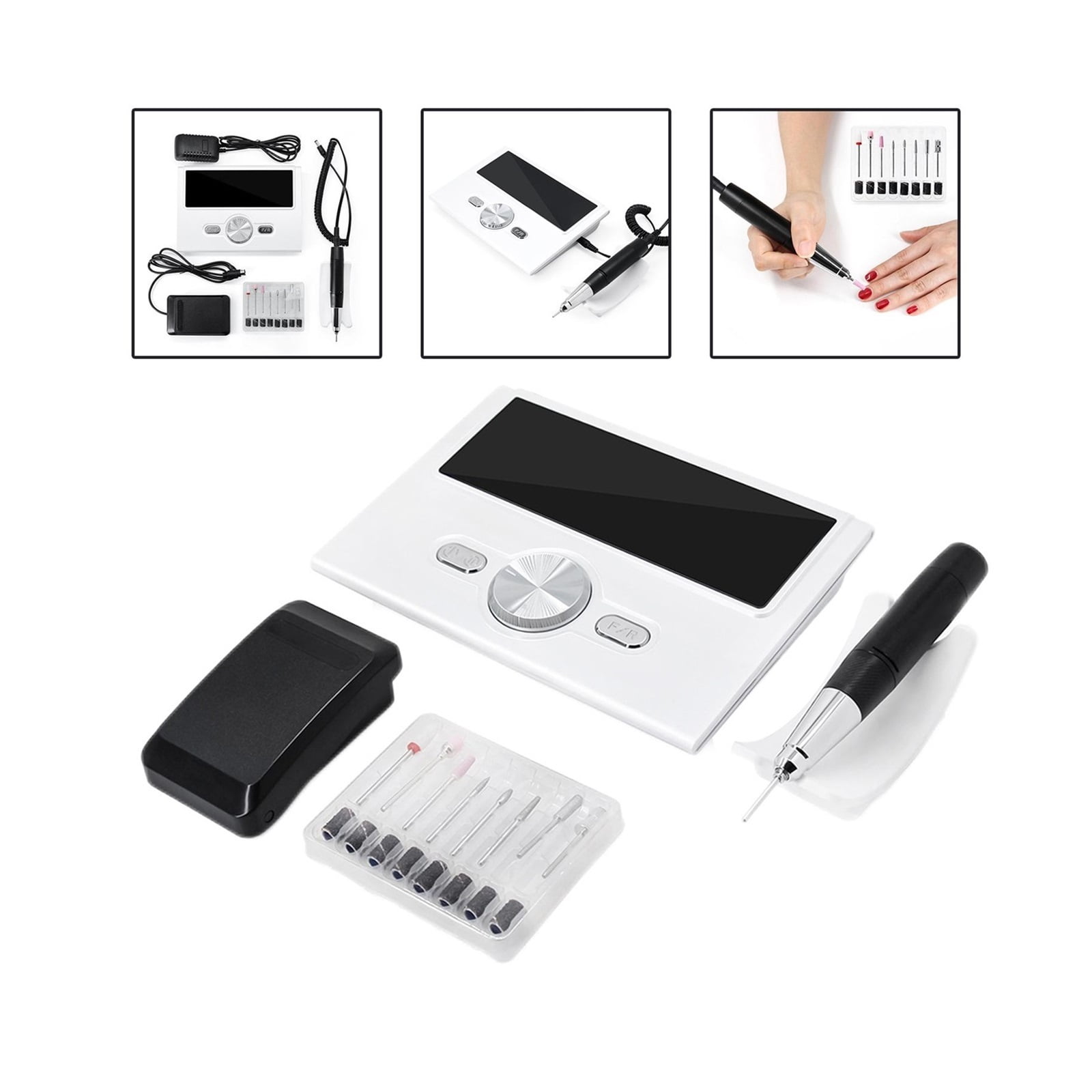 Electric Nail Drill Machine, Remove Nail Gel Polish Nail Drills, Low Noise High Speed Nails Design Manicure, Nail Art Polisher Sets