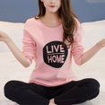 thumbnail image 4 of ENJOYW Ensemble de Pyjama Décontracté pour Femmes Imprimé Animal Col Rond Pantalon Long Vêtements de Nuit Polyester, 4 of 7