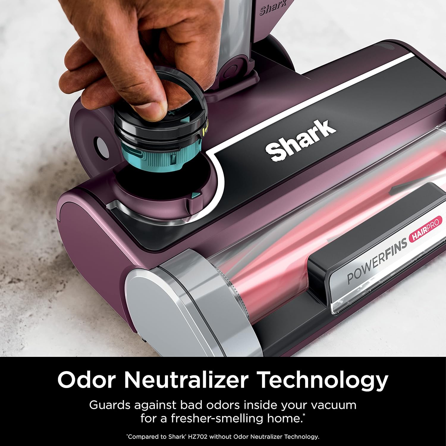 Restored Shark HZ702 Ultralight PetPro Corded Stick Vacuum with PowerFins HairPro Odor Neutralizer Technology, Wine Purple, 0.37 L Capacity (Refurbished)