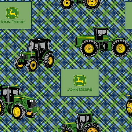 Springs Creative John Deere Diagonal Plaid Fabric by the Yard