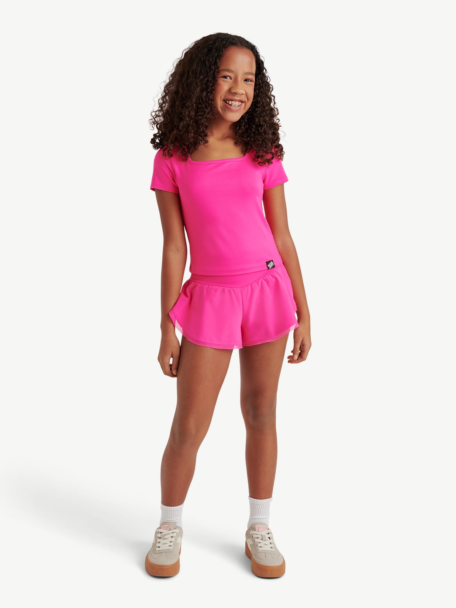Justice Girls Mesh Hem Tulip Short Set, Sizes XS - XLP