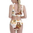 thumbnail image 3 of Daiia Cute Bee Honey Jar Hive Bear printed 2 piece Swimsuit Bikinis for Women High Waisted Racerback Bathing Suits Summer Tummy Control Scoop Neck Swimwear-XX-Large, 3 of 8