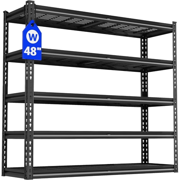 48" W Garage Shelving Heavy Duty,5-Tier Storage Shelves,3030LBS Adjustable Metal Shelving Units for Basement, Kitchen,Commercial,Warehouse,Pantry, 48" W x 72" H x 24" D