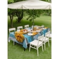thumbnail image 4 of Outdoor Tablecloth with Umbrella Hole for Patio/Picnic/Party/Camping, Daisy Flower Waterproof Table Cloth Rectangle Table Cover Washable, Yellow Gray Floral Minimalist Blue Wood (54"x 80"), 4 of 9