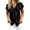 Black, variant on JIAYUE Women's T Shirt Lightweight V Neck Ruffle Short Sleeve Button Down Tees Solid Color Casual Flutter Sleeve Tunic Shirts For Office Daily Wear And Outdoor Tops