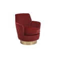 thumbnail image 3 of Newest Luxury Accent Chair for Apartments, Swivel Velvet Barrel Chair with 360 Rotation and Silent Base,Red, 3 of 7