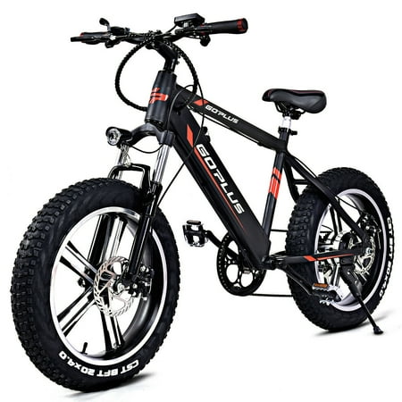 Goplus  20‘’ Electric Aluminum+Fat Tire Bike Snow Mountain Bicycle w Removable Lithium Battery (Best Electric Fat Bike)