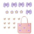 thumbnail image 3 of Ludolm Charms for Bogg Bags,Pearls and Butterfly Flowers for Bogg Bag Accessories Charms Compatible with Simply Southern Beach Tote, Insert for Beach Tote, 3 of 6