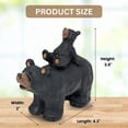 thumbnail image 6 of Resin Black Bear with Cub Riding on Back Figurine, Heartwarming Rustic Cabin Tabletop Decor, Woodland Animal Sculpture for Shelf and Desk, Wildlife Nursery Accessory and Mother’s Day Bear Gift, 6 of 9