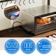 thumbnail image 2 of DEXTRUS Kitchen Bakers Rack with Hooks & Power Outlets, 6-Tier Microwave Stand with Door, Brown, 2 of 9
