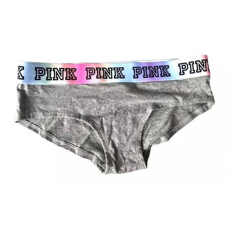 Victoria s Secret Pink Boyshort Shortie Underwear/Panty Gray Ombre Multicolor Logo Band Medium NWT