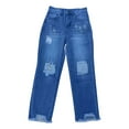 thumbnail image 4 of Bigersell Pants for Women High Waist Full Length Pants Women Jeans Gradient Color Slim Fit Ripped Jeans Trousers Ladies' Pant Leggings, 4 of 7