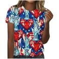 thumbnail image 2 of Vekome USA Themed Summer Shirts for Women Plus Size Short Sleeve Fourth of July Pullover Tops Crewneck Holiday American Flag Tee Shirts Patriotic Outfits, 2 of 4