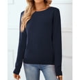 thumbnail image 5 of QUALFORT Women’s 100% Cotton Crew Neck Long Sleeve Pullover Sweater – Soft Lightweight Knit Top, 5 of 7