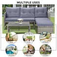 thumbnail image 6 of 3 Pieces Patio Furniture Sectional Set, Outdoor Furniture Set with Two-Seater Sofa, Lounge Sofa, Table & Cushions, PE Rattan Wicker Bistro Set, Conversation Set for Garden, Backyard, Pool, 6 of 10