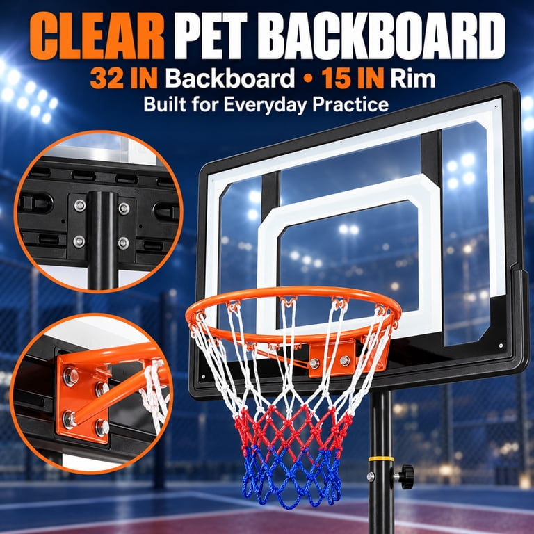 Airfind Adjustable Basketball Hoop, 5-7ft with Wheels photo 4